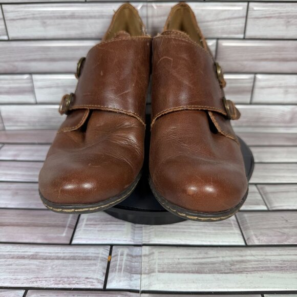 Born On Concept B.O.C. Women's Brown Leather Lucille Boots Shoe Size 7 - Picture 2 of 8